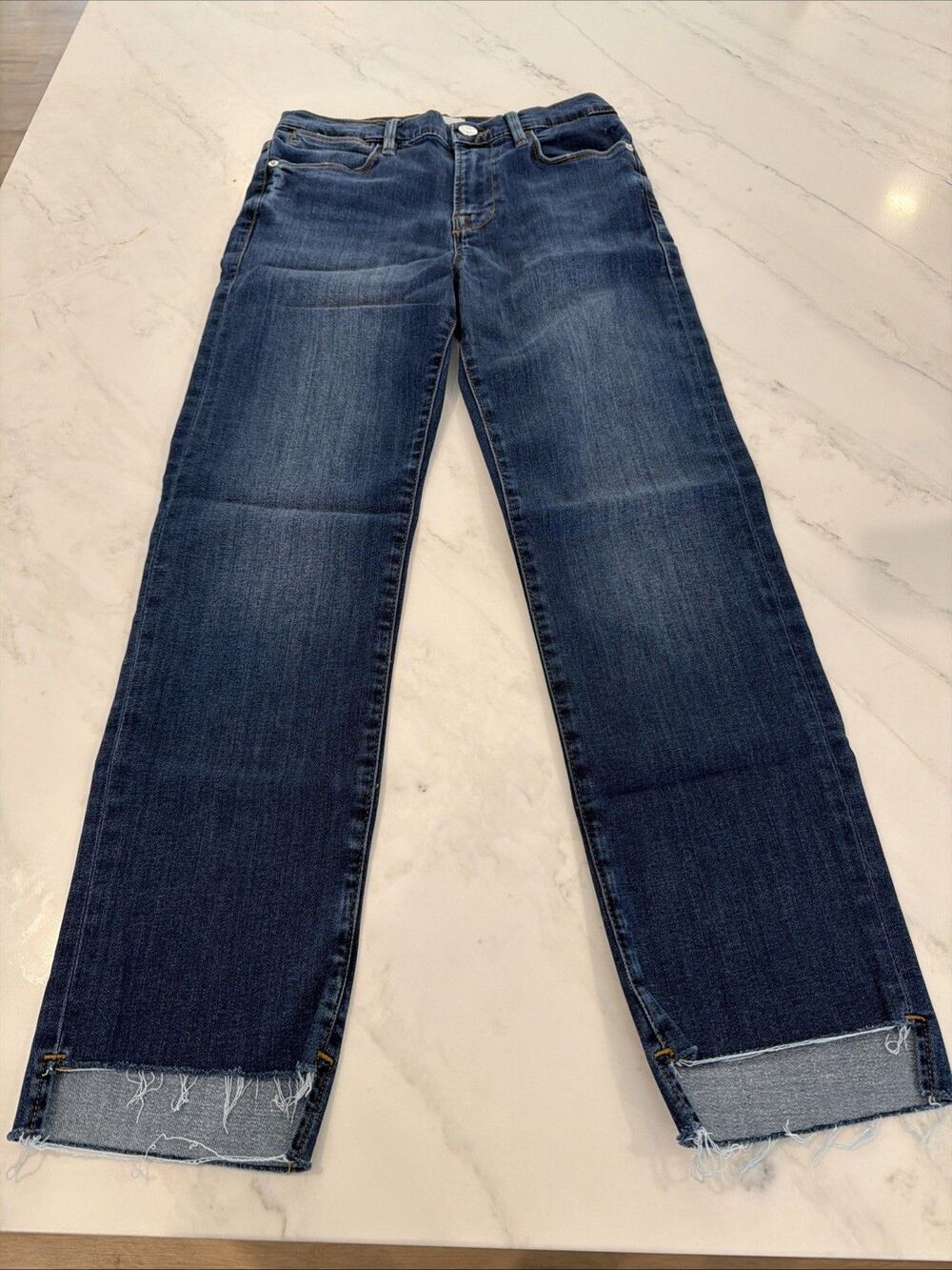 Frame Le High Straight Frayed Step Hem 27 EUC